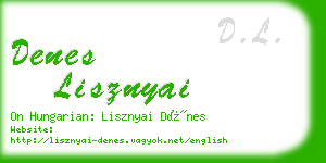 denes lisznyai business card